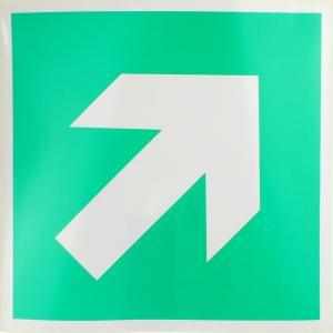 Знак наклейка "Стрелка 45*" 195x195мм 