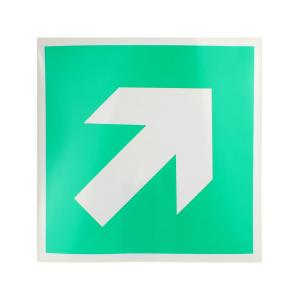 Знак наклейка "Стрелка 45*" 195x195мм 