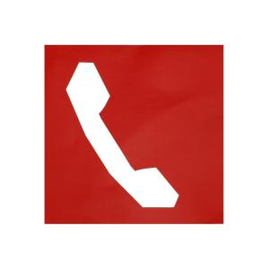 Знак наклейка "Телефон" 100x100мм 