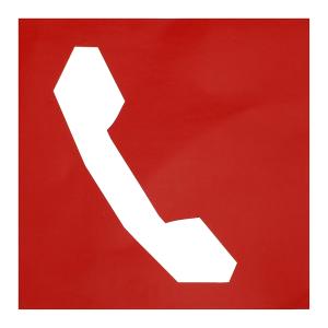 Знак наклейка "Телефон" 100x100мм 