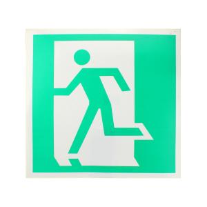 Знак наклейка "Выход здесь (левый)" 195x195мм 