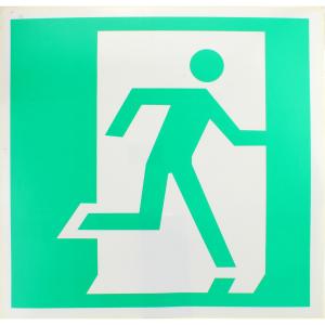 Знак наклейка "Выход здесь (правый)" 195x195мм 