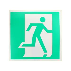 Знак наклейка "Выход здесь (правый)" 195x195мм 