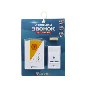 Звонок дистанционный ЭП-006, 32 мелодии, 2АА, белый с желтым